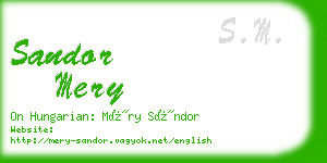 sandor mery business card